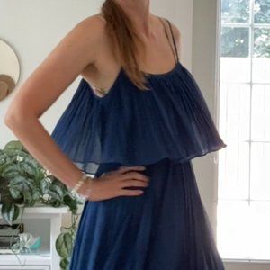Boho Goddess Navy Blue Flowy Dress